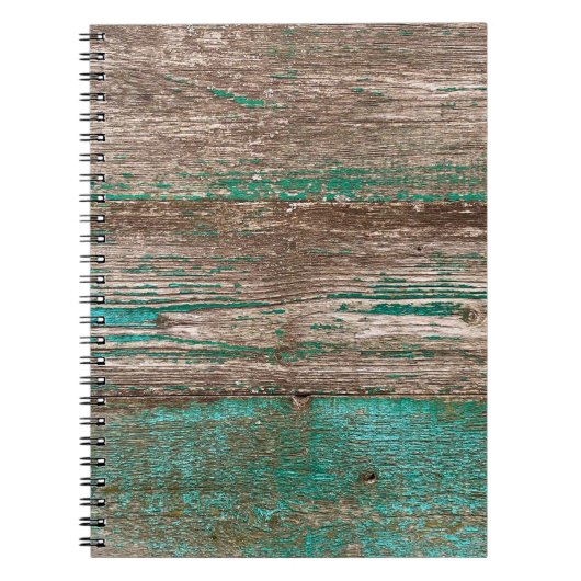 Oude bruinblauwe houten achtergrond met pellingpij notitieboek (Voorkant)