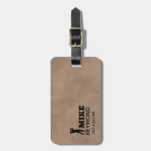 Oude bruine bagtag voor een golfer bagagelabel (Voorkant verticaal)