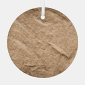 Oude bruine doek: gestructureerde achtergrond. glas ornament (Achterkant)