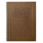 Oude bruine faux leder, retro book lore notitieboek (Voorkant)