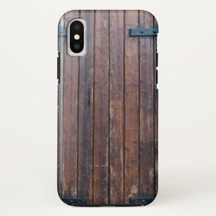 Oude bruine houten deuren met zwarte ijzersteunen Case-Mate iPhone case