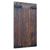 Oude bruine houten deuren met zwarte ijzersteunen klembord (Rechts)