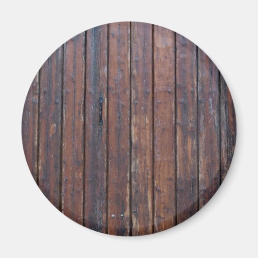 Oude bruine houten deuren met zwarte ijzersteunen magneet (Voorkant)