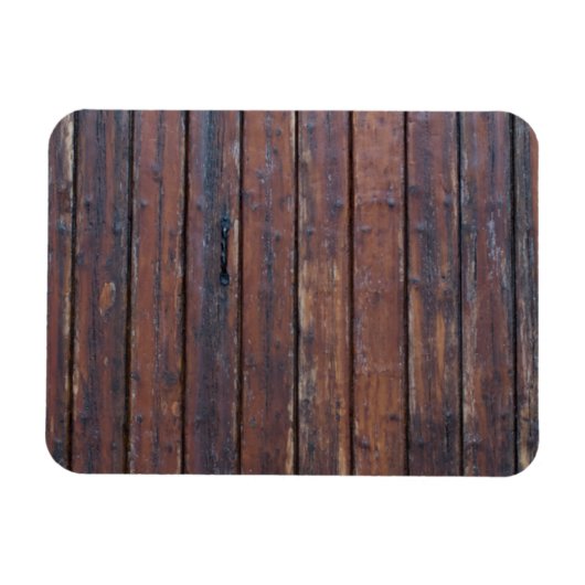 Oude bruine houten deuren met zwarte ijzersteunen magneet (Horizontaal)