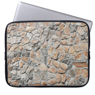 Oude bruine kasteelstenen textuur laptop sleeve