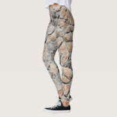 Oude bruine kasteelstenen textuur leggings (Links)