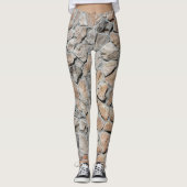 Oude bruine kasteelstenen textuur leggings (Voorkant)