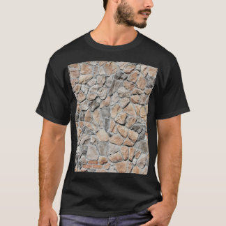 Oude bruine kasteelstenen textuur t-shirt