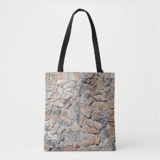 Oude bruine kasteelstenen textuur tote bag