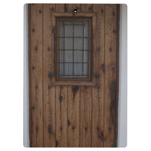 Oude bruine knotty Wooden deur Klembord (Achterkant)