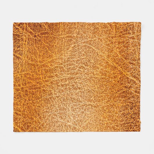 Oude bruine ledertextuur fleece deken (Voorkant (Horizontaal))