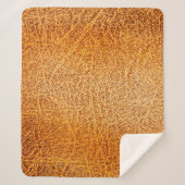 Oude bruine ledertextuur sherpa deken (Voorkant)