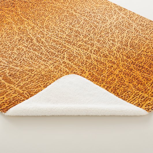 Oude bruine ledertextuur sherpa deken (3/4)