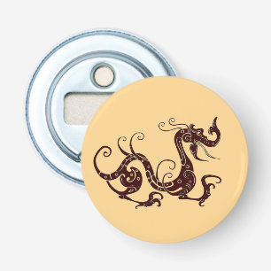 Oude bruine mystieke draak button flesopener