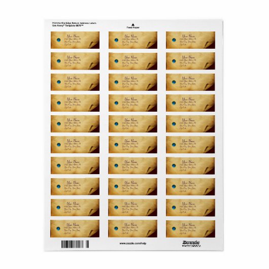 OUDE BRUINE PERKAMENT, EDELSTEEN ETIKET (Full Sheet)