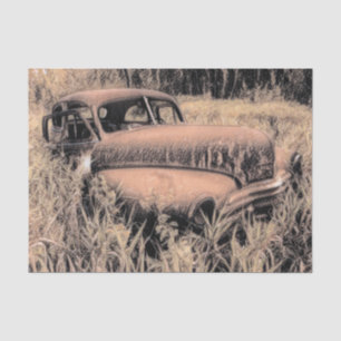 Oude Bruine Schets Kunst Auto Antiek Tissuepapier