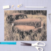 Oude Bruine Schets Kunst Auto Antiek Tissuepapier (Craft)
