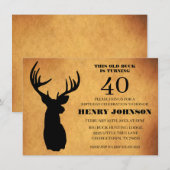 Oude Buck 40th Birthday Party Kaart (Voorkant / Achterkant)