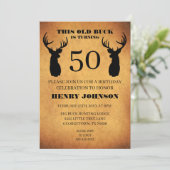 Oude Buck 50th Birthday Party Kaart (Staand voorkant)