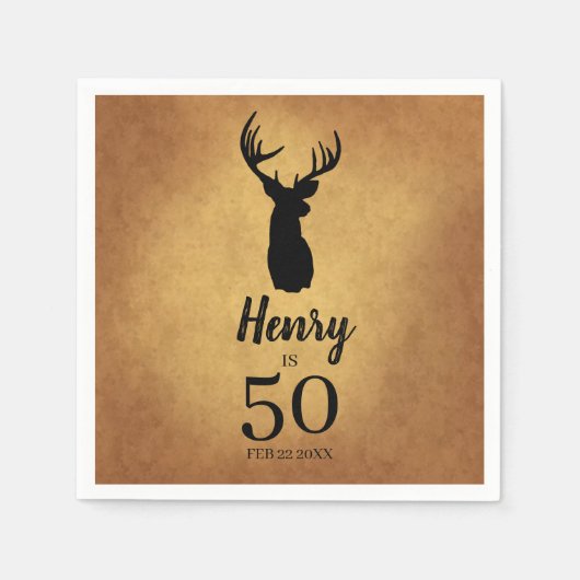 Oude Buck 50th Birthday Party Napkins Servet (Voorkant)