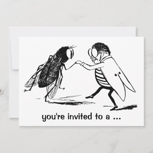 Oude Bugs Vliegen Insecten Dansen Verjaardagsfeest Kaart (Voorkant)