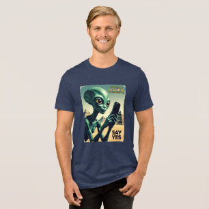 Oude Buitenaardse UFO Piramide Tri-Blend Shirt