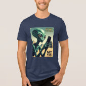 Oude Buitenaardse UFO Piramide Tri-Blend Shirt (Voorkant)