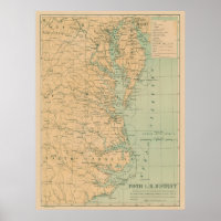 Oude buitenbanken en Chesapeake Bay Lighthoutmap