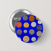 oude buitenlandse munten ronde button 5,7 cm (Voorkant /achterkant)