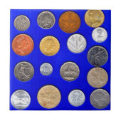 oude buitenlandse munten tegeltje (Voorkant)