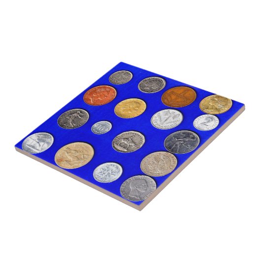 oude buitenlandse munten tegeltje (Zijkant)