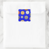oude buitenlandse munten vierkante sticker (Tas)