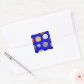 oude buitenlandse munten vierkante sticker (Envelop)