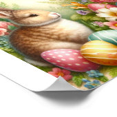 Oude Bunny in de Tuin Pasen  Poster (Hoek)