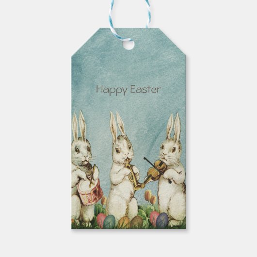 Oude Bunny Pasen Cadeaulabel (Voorkant)