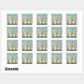 Oude Bunny Pasen Vierkante Sticker (Vel)