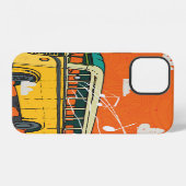 Oude Bus: Bewolkte Textuur Achtergrond iPhone Hoesje (Achterkant horizontaal)