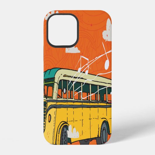 Oude Bus: Bewolkte Textuur Achtergrond iPhone Hoesje (Achterkant)