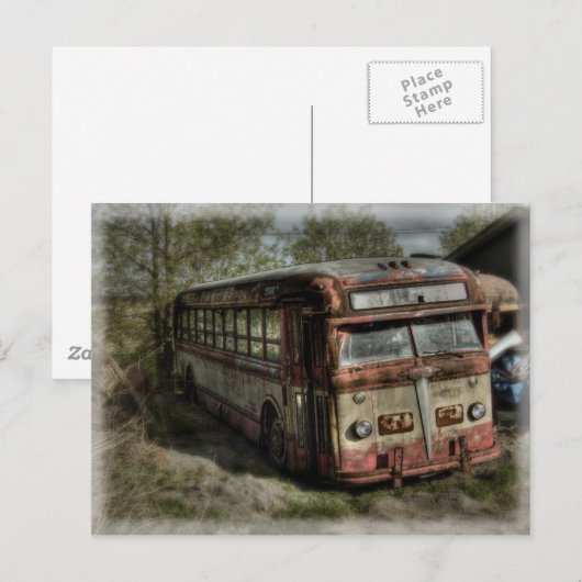 Oude bus briefkaart (Voorkant / Achterkant)