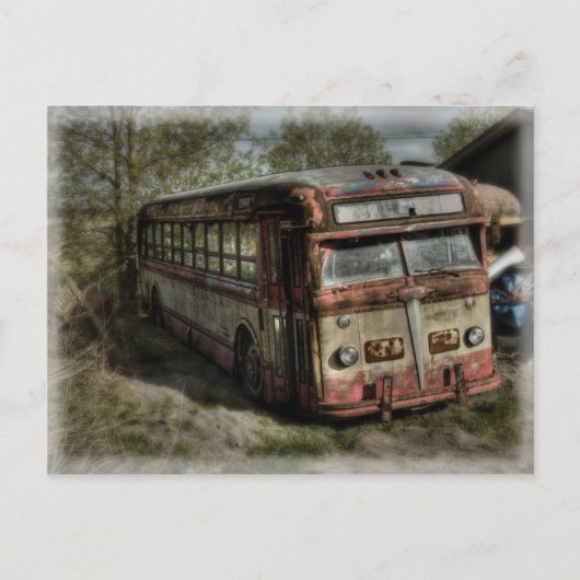 Oude bus briefkaart (Voorkant)
