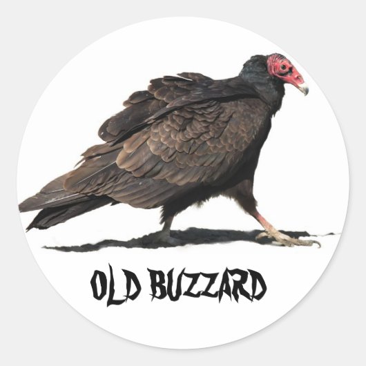 OUDE BUZZARD RONDE STICKER (Voorkant)