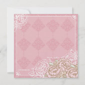 Oude Cabbage Roses Trouwuitnodiging Kaart (Achterkant)