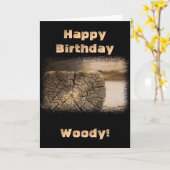 Oude Cabin Textures Verjaardag Kaart (Gele Bloem)