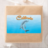 Oude Californische Dolfijn reisposter Etiket (Insitu)