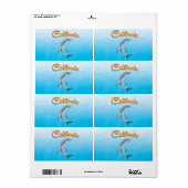 Oude Californische Dolfijn reisposter Etiket (Full Sheet)