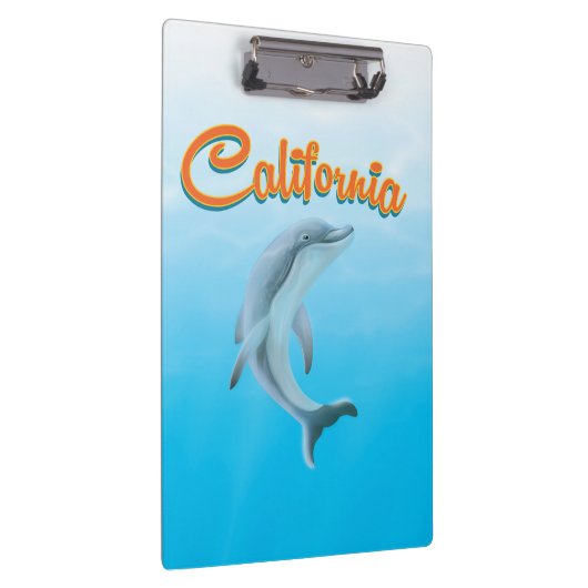 Oude Californische Dolfijn-reisposter Klembord (Rechts)