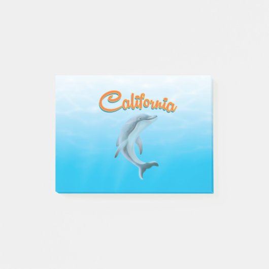 Oude Californische Dolfijn-reisposter Post-it® Notes (Voorkant)