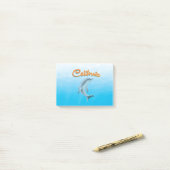 Oude Californische Dolfijn-reisposter Post-it® Notes (Op bureau)