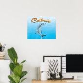 Oude Californische Dolfijn reisposter Poster (Thuiskantoor)