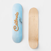 Oude Californische Dolfijn-reisposter Skateboard (Voorkant)